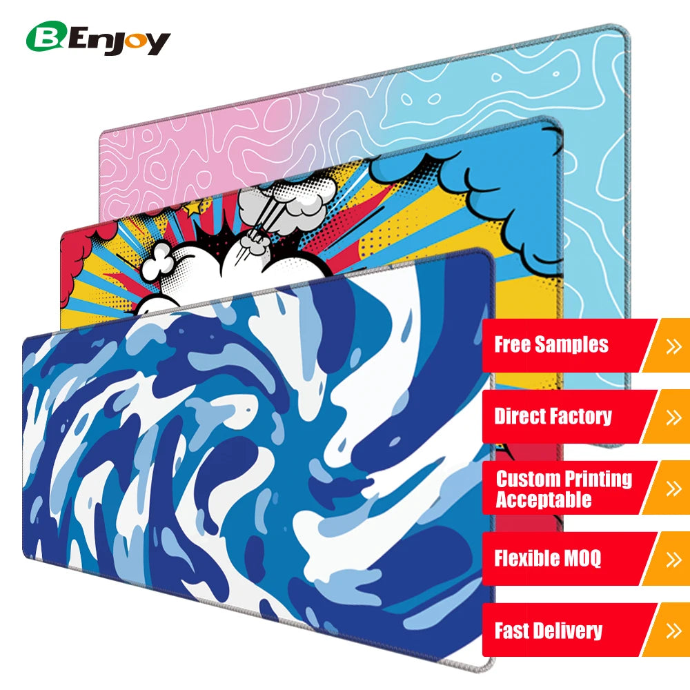 Custom XXL Gaming Desk Mat 900x400mm | Waterproof Fabric, 100 MOQ, REACH & ROHS