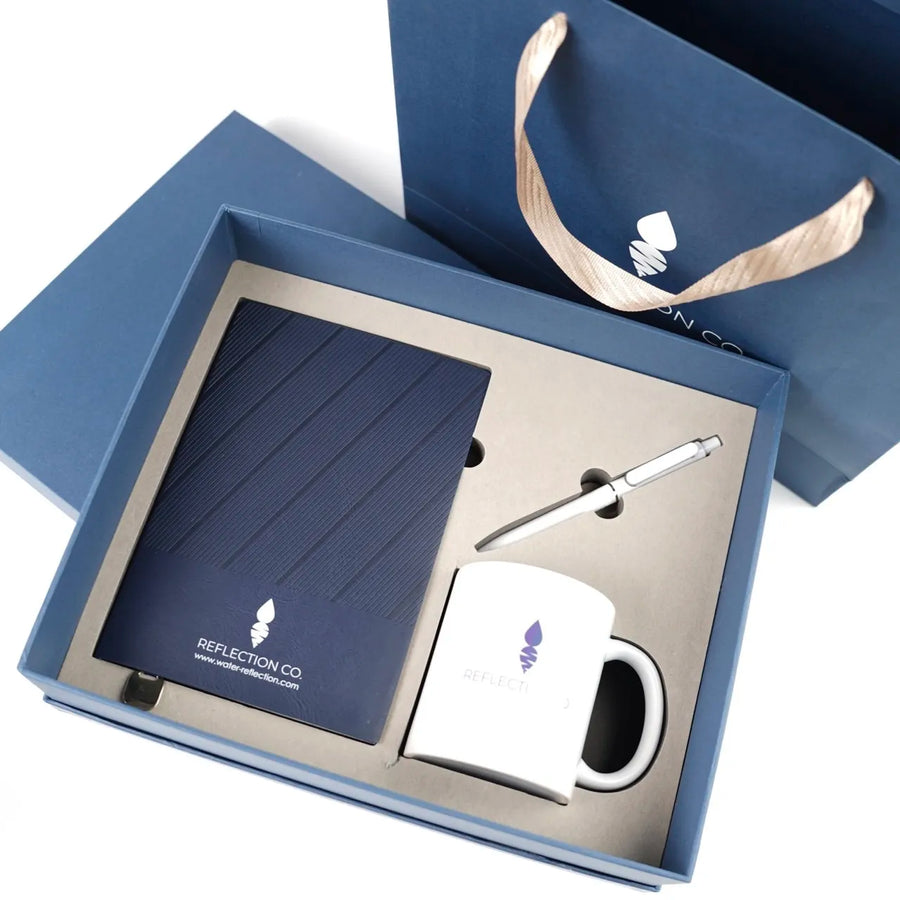 Custom Logo Corporate Souvenir Kit - Premium Notebook & Pen Gift Set