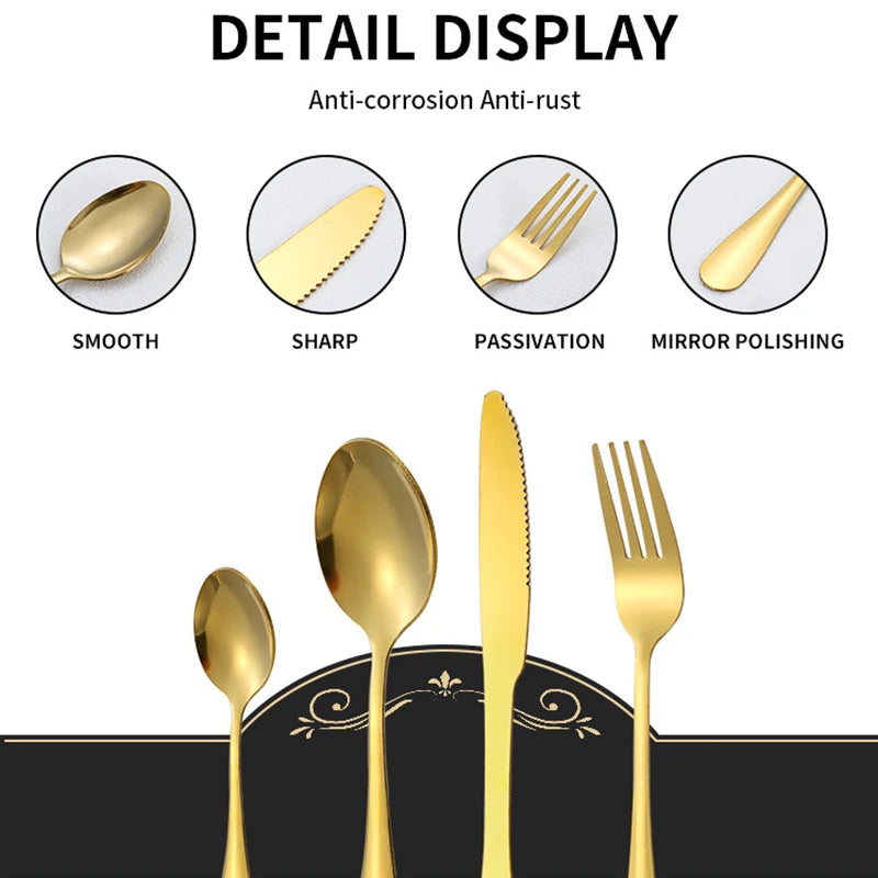 24-Piece Stainless Steel Flatware Set with Logo | 1 MOQ