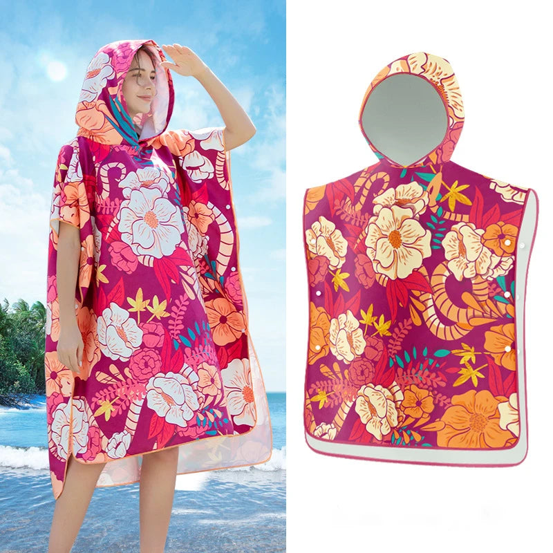 Custom Synthetic Anti-Odor Beach Changing Robe Poncho