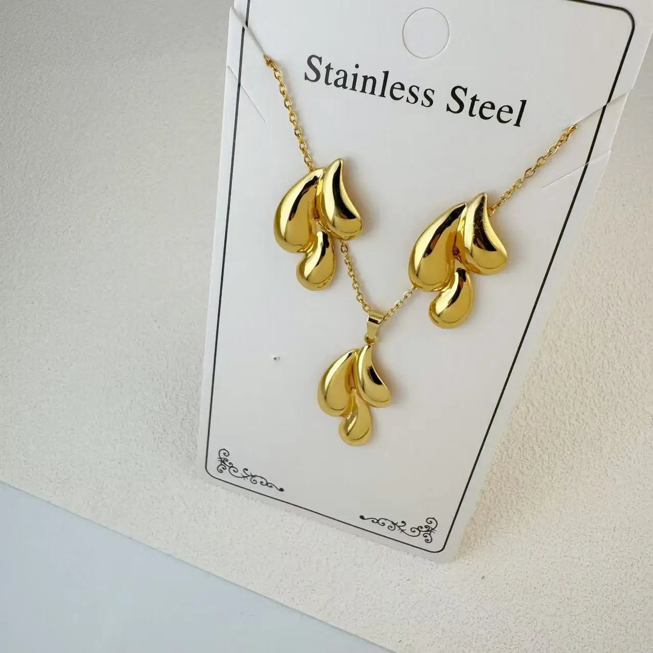 Custom 18K Gold Plated Stainless Steel Jewelry Set | MOQ 2