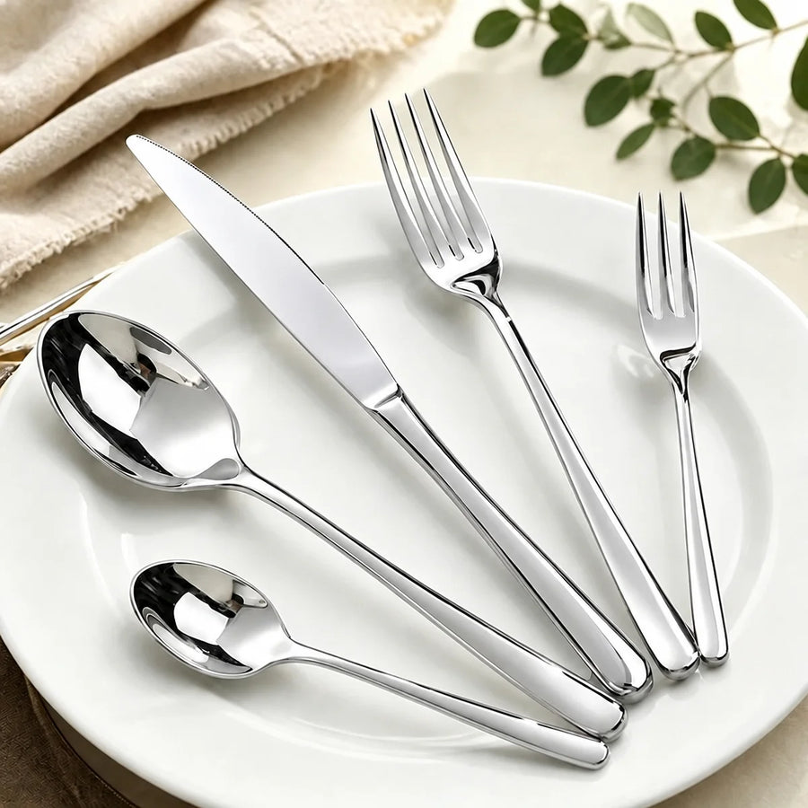 304 Stainless Steel Flatware Set | 300 MOQ | Super Mirror Polish | Custom