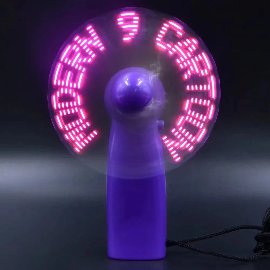 Custom Mini Handheld LED Message Fan for Promotion | USB Battery