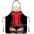 Waterproof Polyester Apron | 3D Printed Cartoon Barbecue Apron