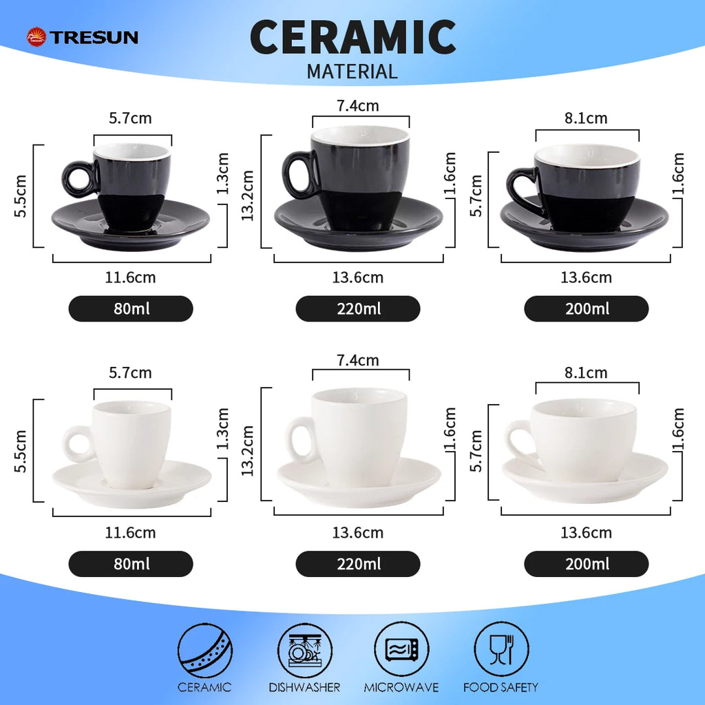 Custom Porcelain Espresso Cups with Logo | MOQ 50 Sets