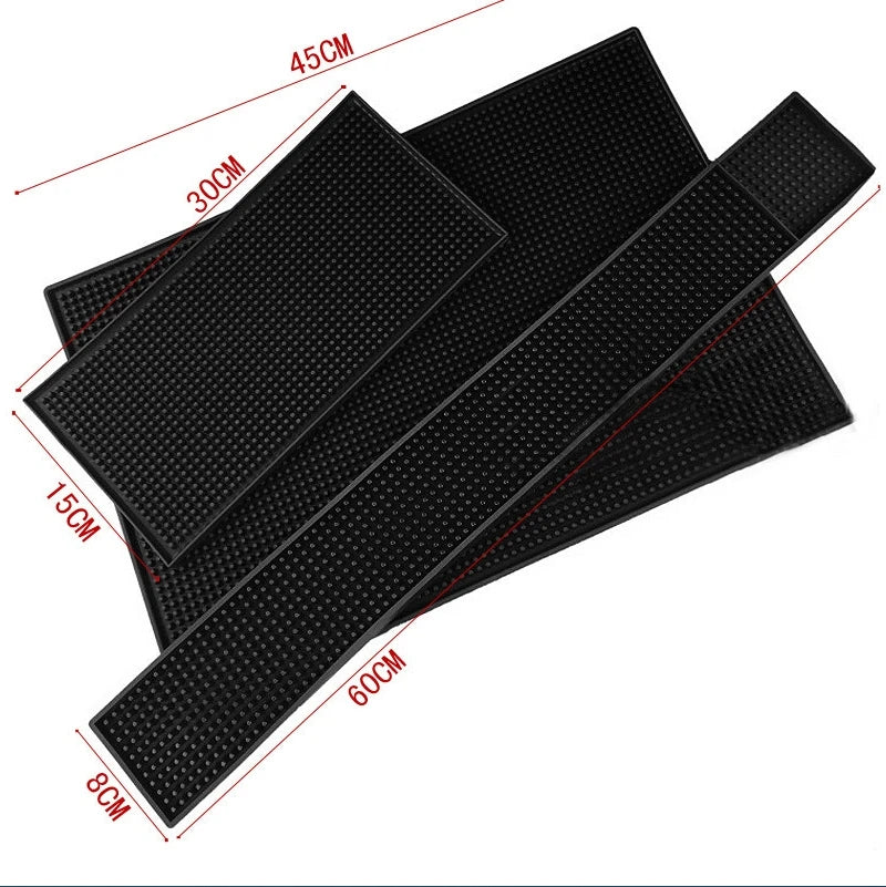 Custom PVC Bar Mat with Logo | Black, MOQ 500