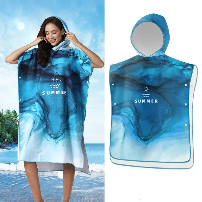 Custom Synthetic Anti-Odor Beach Changing Robe Poncho