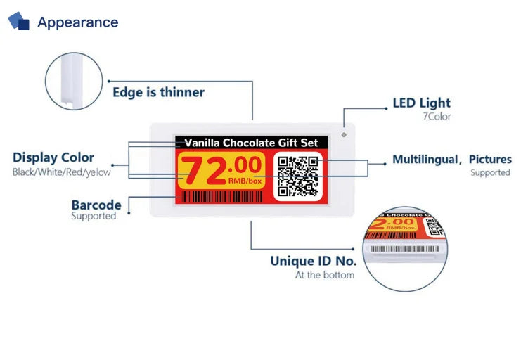 Automatic ESL Electronic Shelf Label | 2.13 Inch Digital Tag
