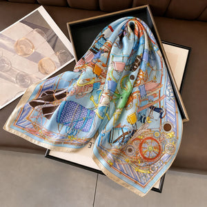 100% Mulberry Silk Square Scarf | 65x65cm | Custom Print | 14-18 Momme