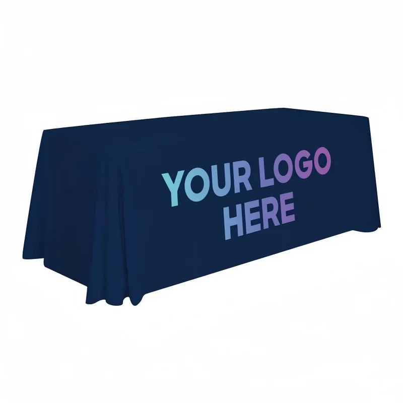 Custom Full Drape Tablecloths with Logo | Wrinkle Resistant | Factory Direct