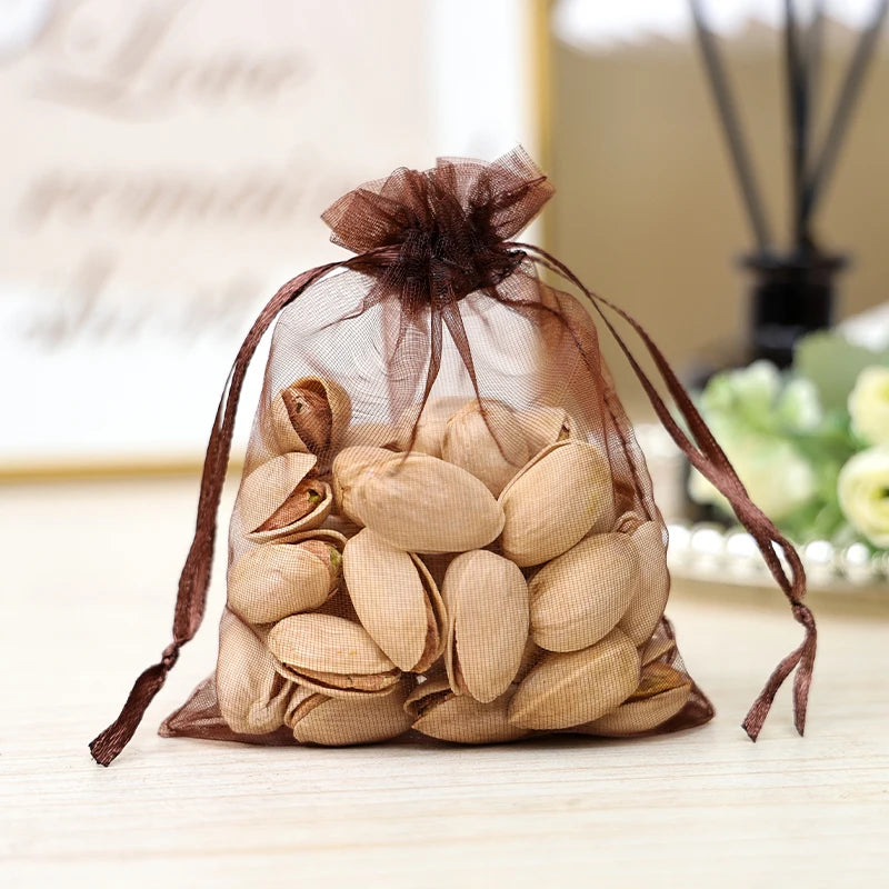 Transparent Organza Pouches Wholesale | 0.001kg Gift Bags Jewelry Packaging