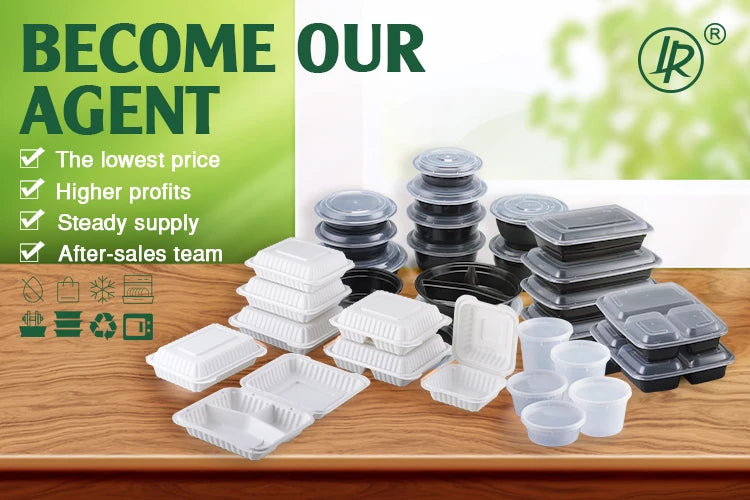3-Compartment Food Container 33oz | PP Plastic | 15,000 MOQ | Custom