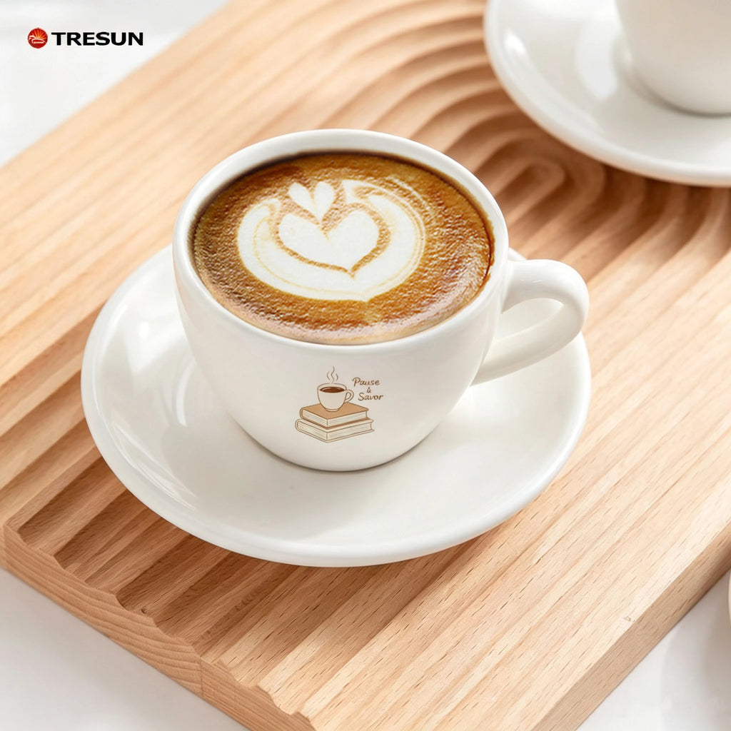 Custom Porcelain Espresso Cups with Logo | MOQ 50 Sets