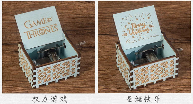 Custom Wooden Music Boxes with Logo | Hand Cranked MOQ 5