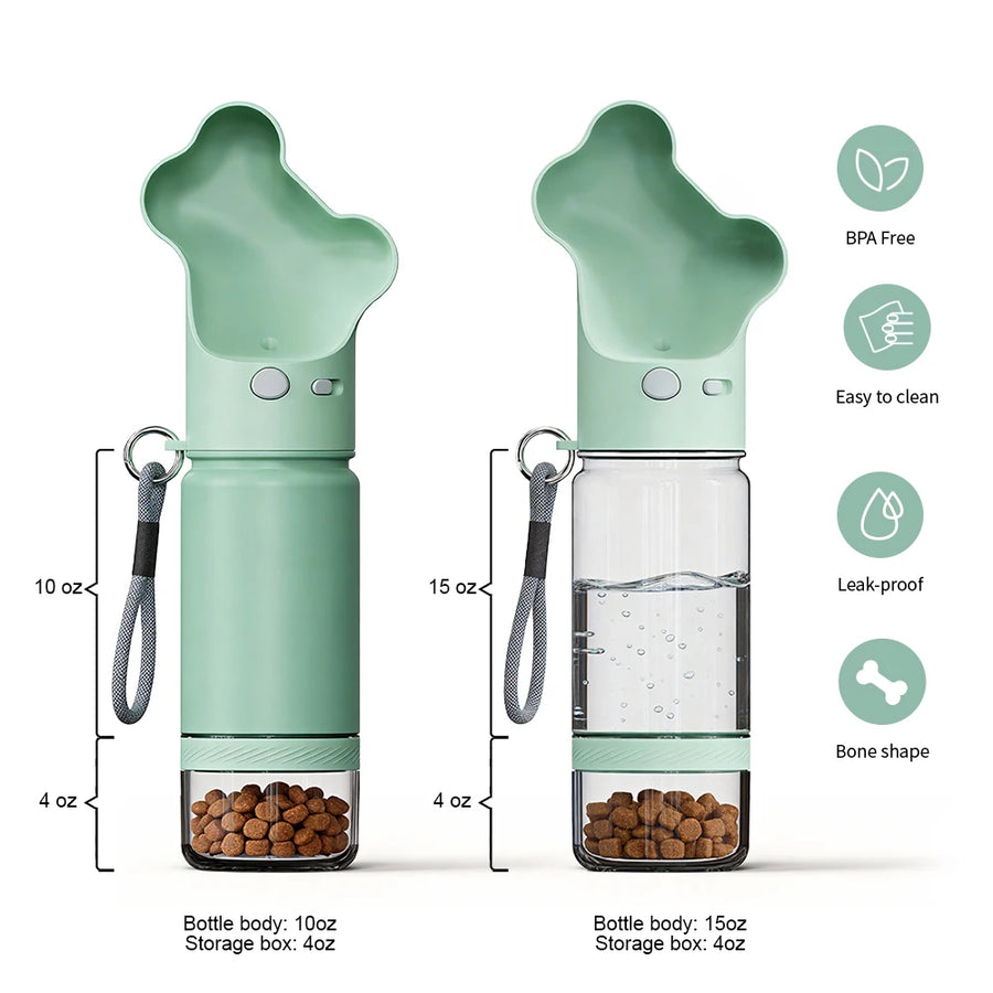 Custom 2-in-1 Dog Water Bottle | 14oz/18oz | BPA-Free Stainless Steel