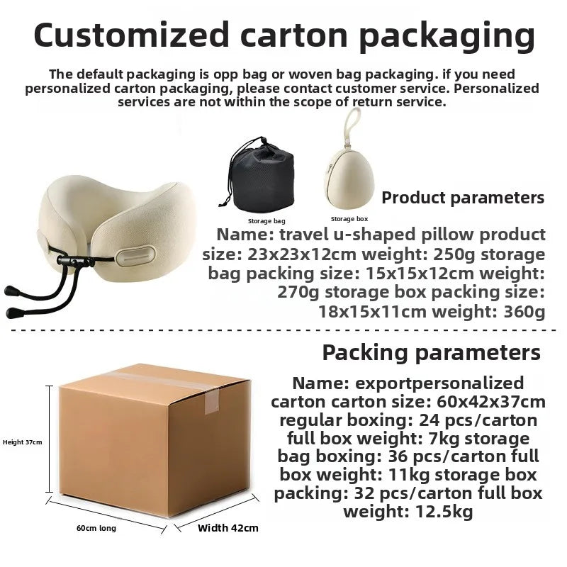 Foldable Memory Foam U-Shaped Neck Pillow for Travel & Car Use