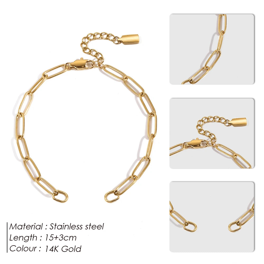 316L Stainless Steel Paperclip Chain | 14K Gold Plated | MOQ 1