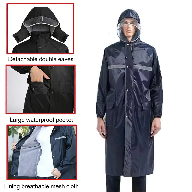 Custom Reflective Motorcycle Raincoat | 500 Pcs MOQ Heavy-Duty Oxford Cloth