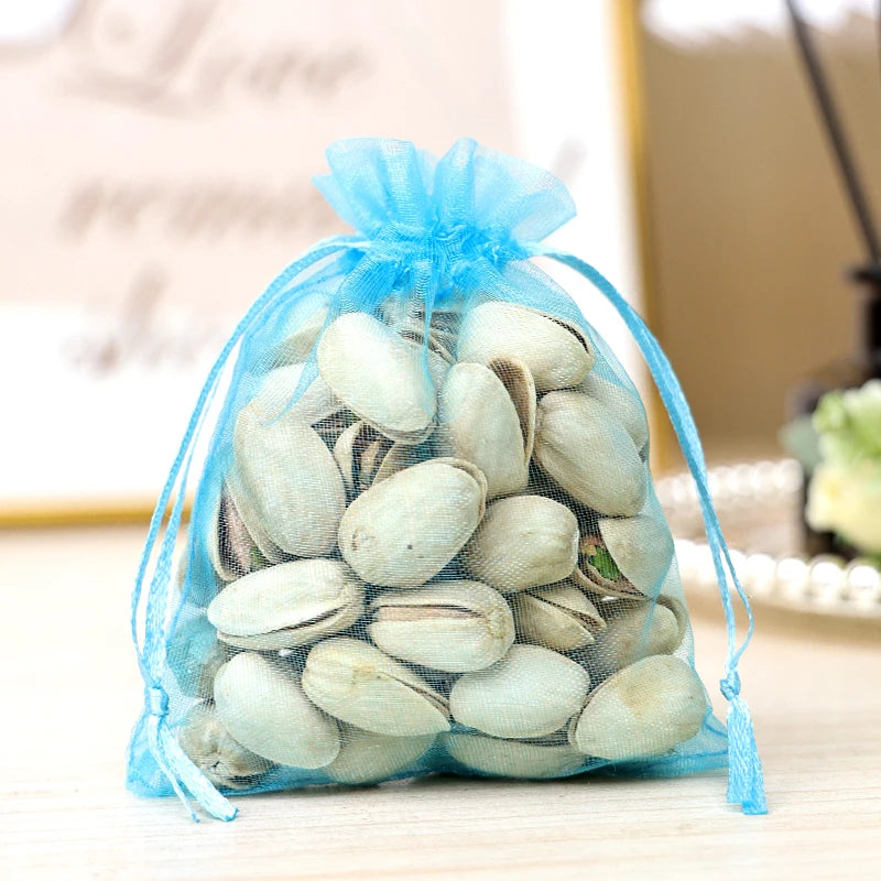 Transparent Organza Pouches Wholesale | 0.001kg Gift Bags Jewelry Packaging