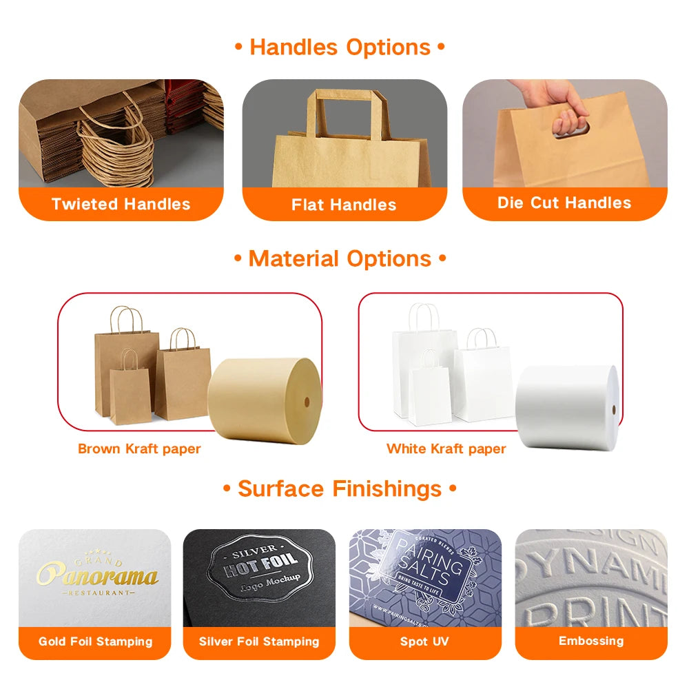 Custom Kraft Paper Shopping Bags | FSC Certified | Twisted Handles | 200 MOQ | Logo Print