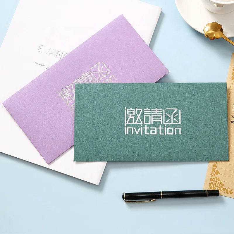 Custom Pearl Paper Envelopes | 11x22cm / 15.5x15.5cm | CMYK Printing | 500 MOQ