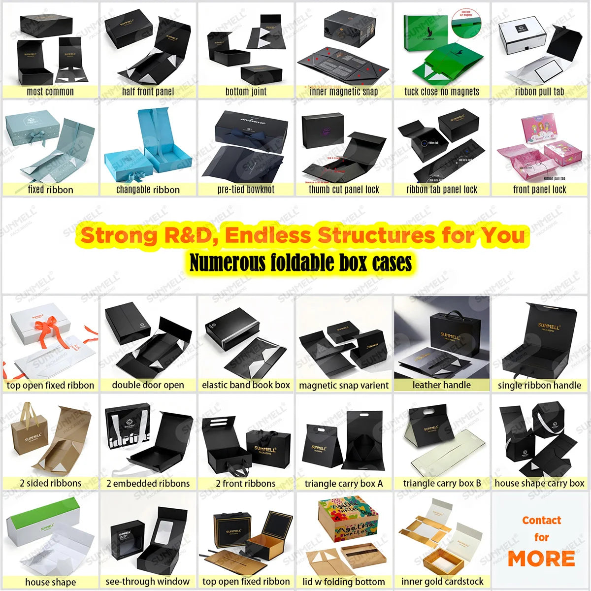Custom Folding Magnetic Gift Box with Ribbon | Collapsible, 1,000 MOQ, Gold Foil
