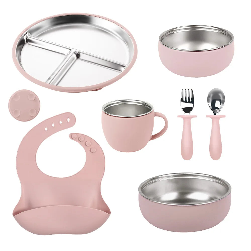 Custom 304 Stainless Steel Children's Plates with Logo | MOQ 10