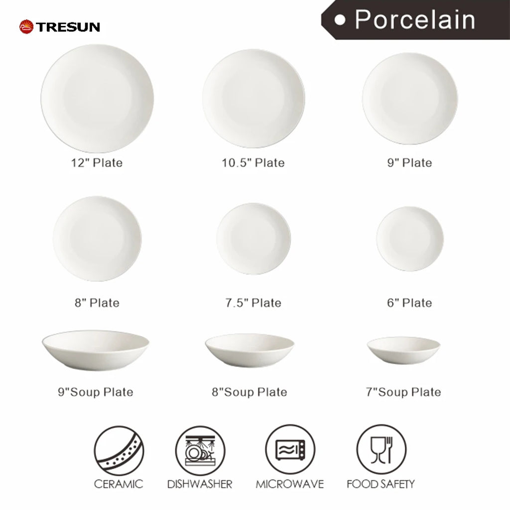 Custom Porcelain Plates | 24 MOQ | Dishwasher/Microwave Safe