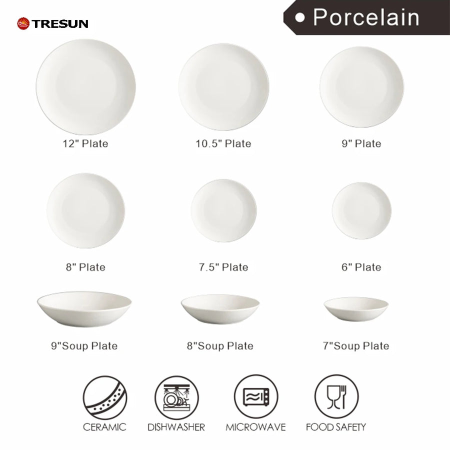 Custom Porcelain Plates | 24 MOQ | Dishwasher/Microwave Safe