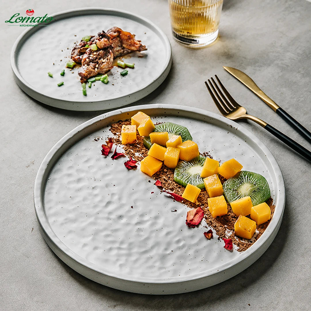 Custom Logo Stoneware Dinner Plates | Wholesale Restaurant MOQ 50