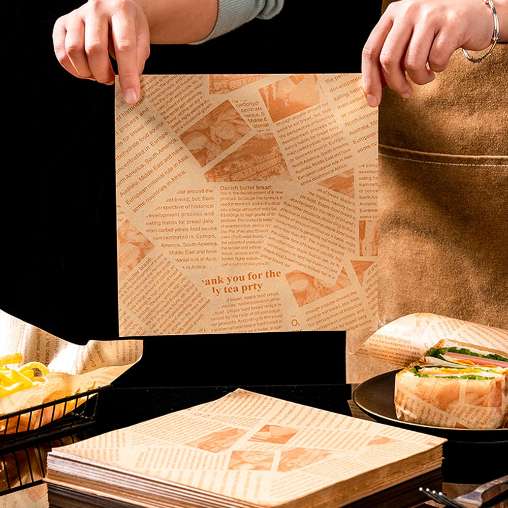 Custom FDA Compliant Greaseproof Wrapping Paper | 10,000 MOQ, 7 Materials, Full Color