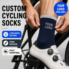 Custom Logo Cycling Socks Nylon Spandex | MOQ 100 pcs