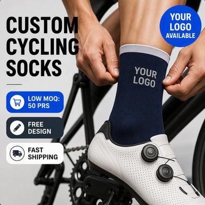 Custom Logo Cycling Socks Nylon Spandex | MOQ 100 pcs