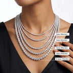 Moissanite Tennis Chain 925 Silver | Custom Logo, MOQ 1