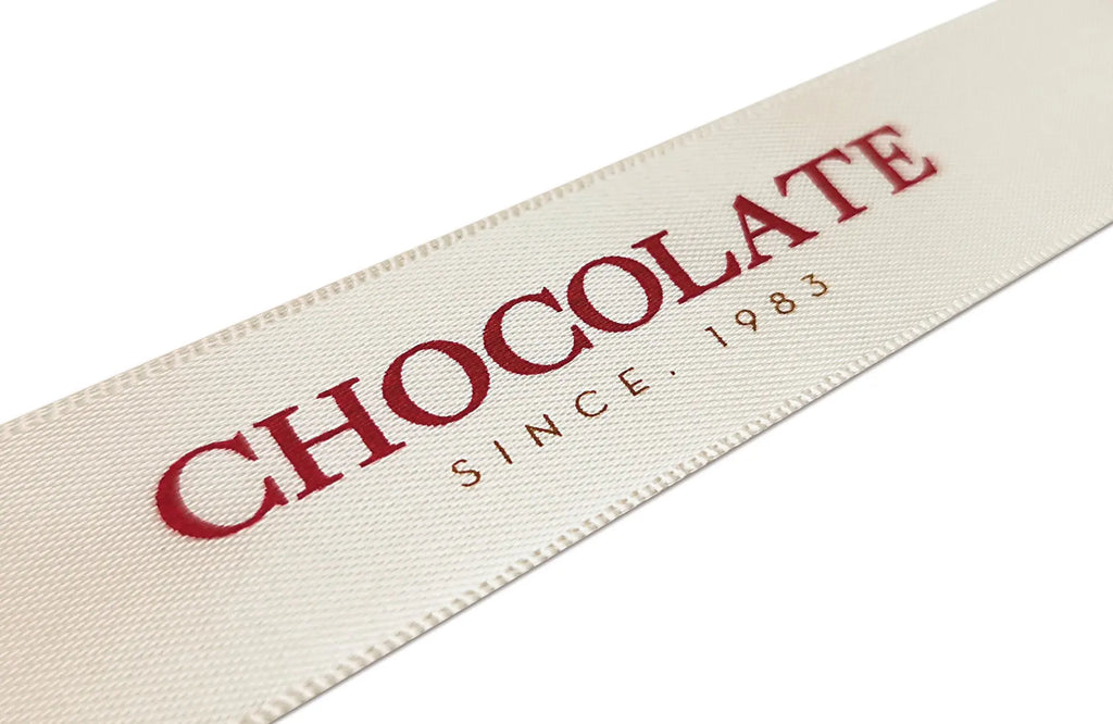Custom Printed Satin Ribbon | Double-Face | MOQ 2,000 Yards  text