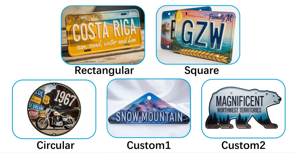Custom Aluminum License Plates USA Size | Embossed Logo 0.3-1mm Thickness | Bulk Souvenirs
