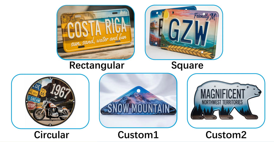 Custom Aluminum License Plates USA Size | Embossed Logo 0.3-1mm Thickness | Bulk Souvenirs