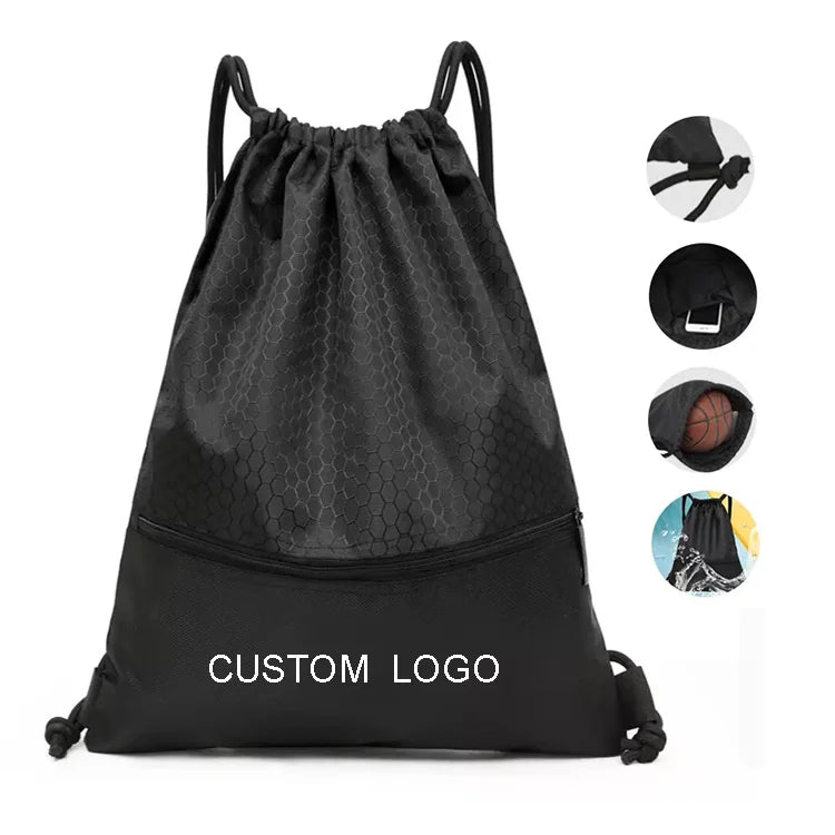 Minimalist Drawstring Backpack 420D Polyester | Custom Logo Bags for Events, Schools & Brands
