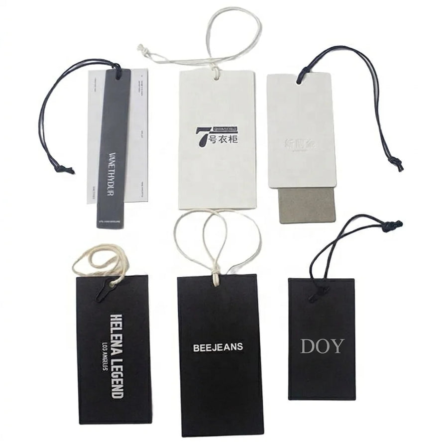 Custom Paper Hang Tags with String for Clothing and Product Packaging