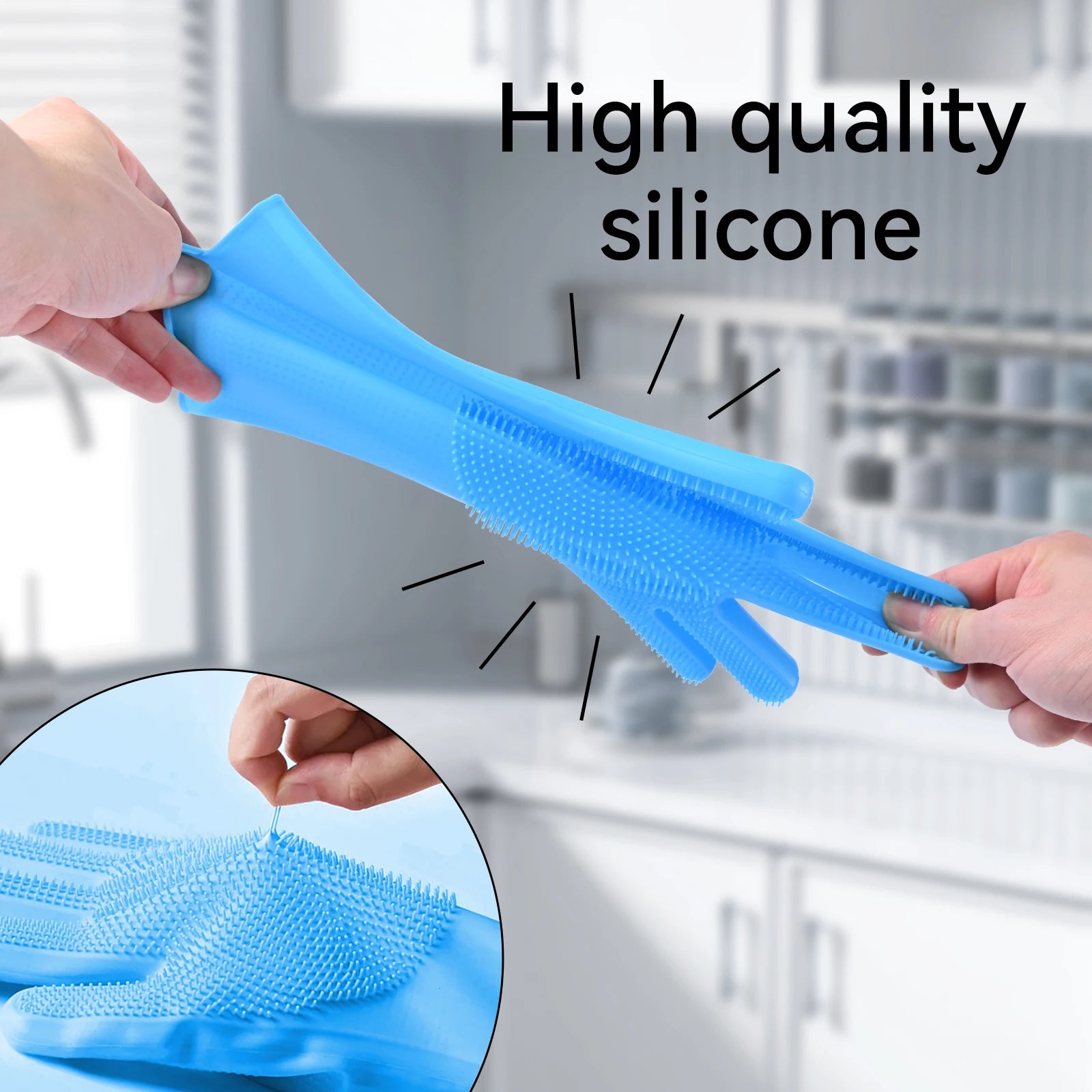 Custom Silicone Dishwashing Gloves | 600 Pcs MOQ | Waterproof Kitchen Gloves for Restaurant & Household