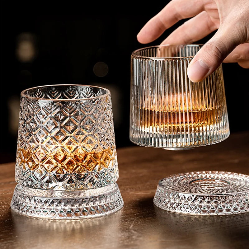 Crystal Rotating Tumbler with Diamond Engraving | 50 MOQ for Executive Gifts