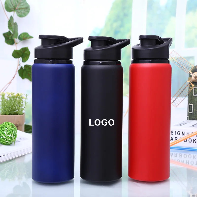 Custom Aluminum Sport Water Bottle 600ml / 750ml with Handle Lid for Logo Branding