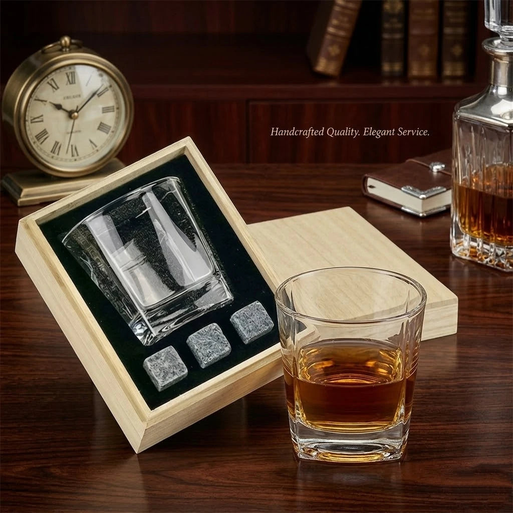 Custom Whiskey Glass Set with Logo | LFGB Certified | 24 MOQ