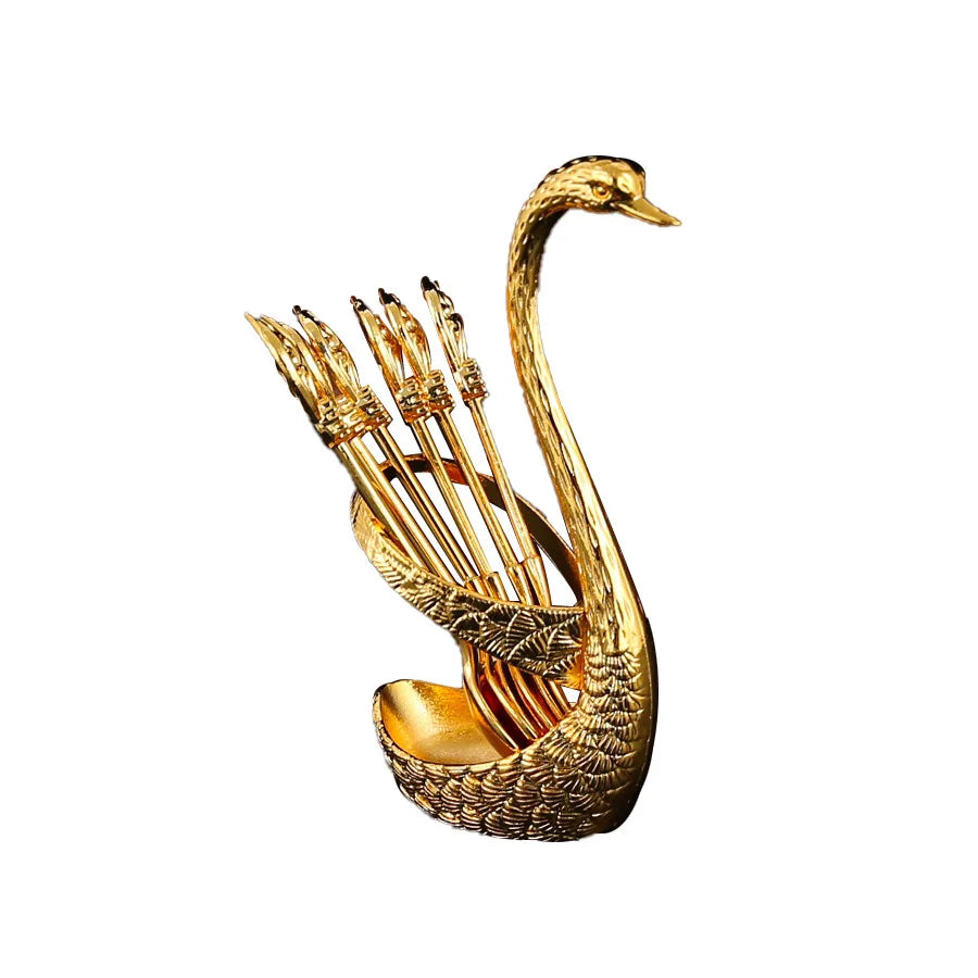 Swan Spoon Holder Set Zinc Alloy | Gold Silver | 1 MOQ | Custom Logo