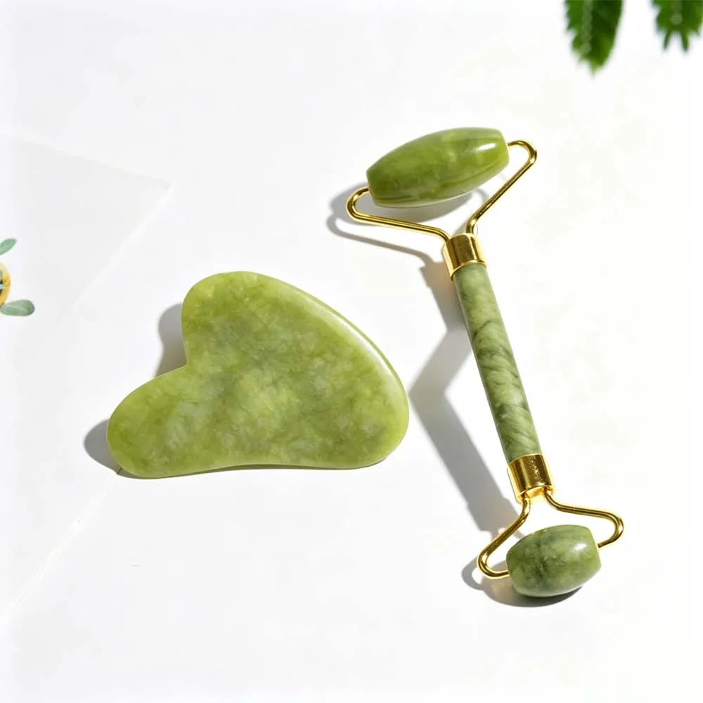 Custom Jade Gua Sha Set 100% Natural | Logo Printing | Spa Wellness