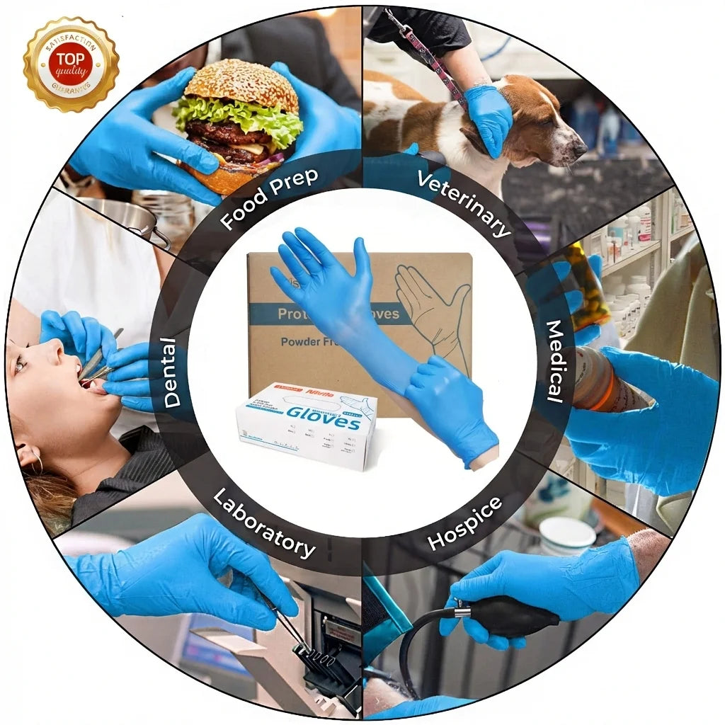 6 Mil Nitrile Gloves AQL 1.5 | 510K/CE Certified | Custom Logo | Bulk