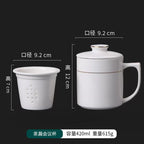Minimalist Matte Ceramic Coffee Mug with Bamboo Lid | Customizable Logo