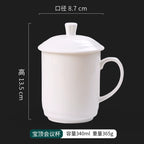 Minimalist Matte Ceramic Coffee Mug with Bamboo Lid | Customizable Logo