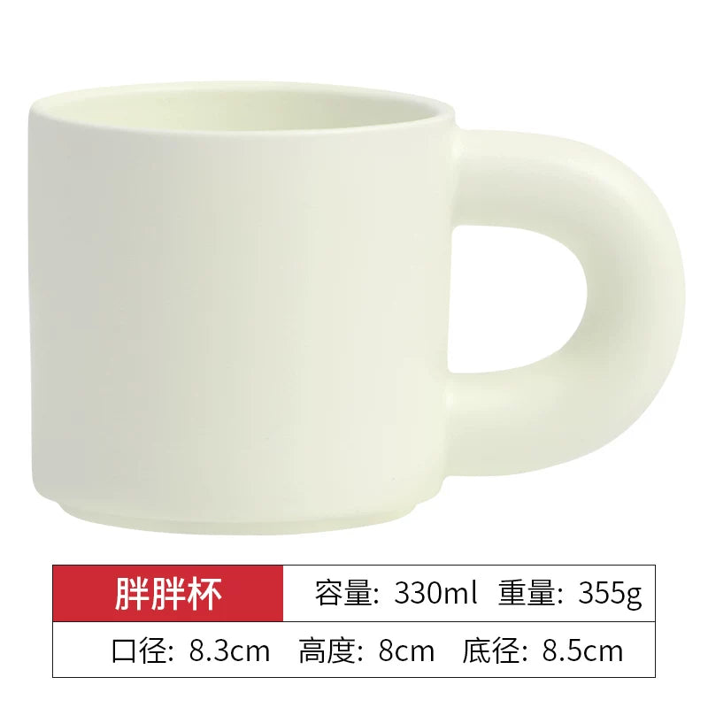 Minimalist Matte Ceramic Coffee Mug with Bamboo Lid | Customizable Logo