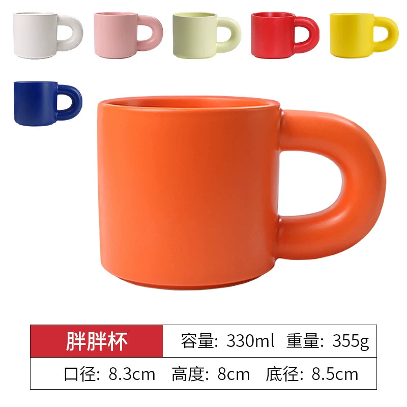 Minimalist Matte Ceramic Coffee Mug with Bamboo Lid | Customizable Logo